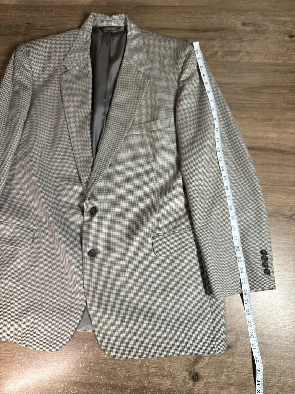 Vintage Tom James EC Men’s Sport Coat Blazer Houndstooth USA Hand Tailored 46R